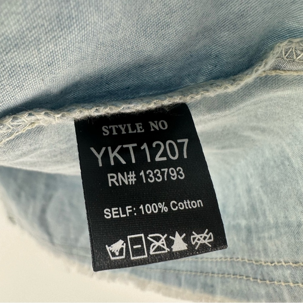 Pol Paisley Patchwork Chambray Button Down Jacket… - image 6